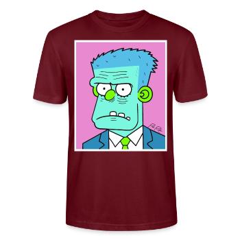 Wahlen kommen - Politiker-Zombies sind aufgeregt - Stanley/Stella Unisex Bio-T-Shirt CRAFTER - Burgunderrot - Vorne - Alina (178cm) & Michal (187cm)
