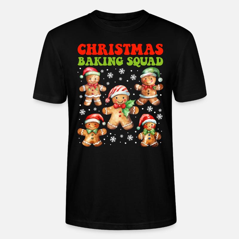 Backfans Christmas Baking Squad Gingerbread - Stanley/Stella CRAFTER Unisex Organic T-Shirt - black