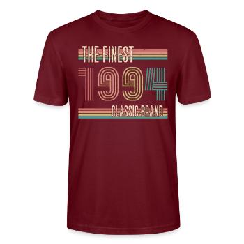 1994 ST La plus belle marque classique - Anniversaire 1994 - T-shirt bio CRAFTER Stanley Stella Unisexe - bordeaux - Devant - Alina (178cm) & Michal (187cm)