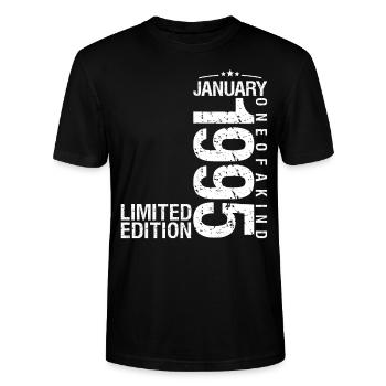 Januar 1995 Januar Jahrestag Januar 1995 - Stanley/Stella Unisex Bio-T-Shirt CRAFTER - Schwarz - Vorne - Alina (178cm) & Michal (187cm)