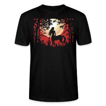 Kentaurens mytiske væsen Græsk mytologi - Stanley Stella CRAFTER unisex økologisk-T-shirt - sort - Foran - Alina (178cm) & Michal (187cm)