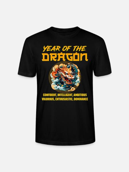 Kinesisk nytår år af Dragon Kina - Stanley Stella CRAFTER unisex økologisk-T-shirt - sort