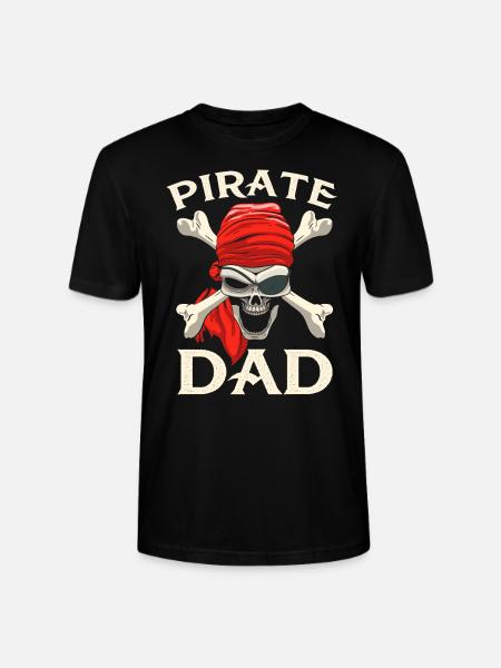 pirate dad skull crossbones - Stanley/Stella CRAFTER Unisex Organic T-Shirt - black