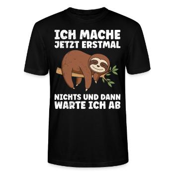 Faule Kollegen Mache Jetzt Erstmal Nichts - Stanley/Stella Unisex Bio-T-Shirt CRAFTER - Schwarz - Vorne - Alina (178cm) & Michal (187cm)