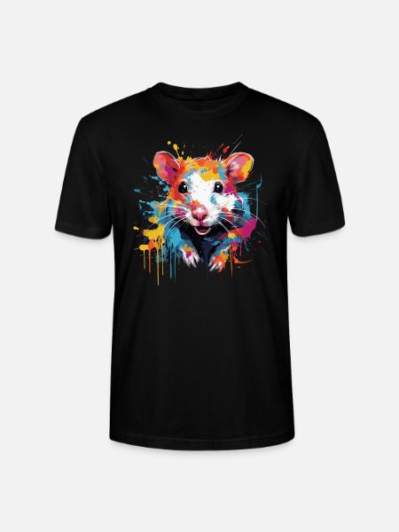 Coole bunte Ratte - Stanley/Stella Unisex Bio-T-Shirt CRAFTER - Schwarz