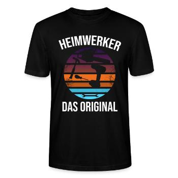 heimwerker das original - Stanley/Stella Unisex Bio-T-Shirt CRAFTER - Schwarz - Vorne - Alina (178cm) & Michal (187cm)