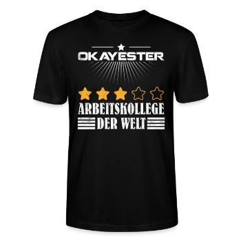 Kollegen Lustig Okayester Arbeitskollege der Welt - Stanley/Stella Unisex Bio-T-Shirt CRAFTER - Schwarz - Vorne - Alina (178cm) & Michal (187cm)