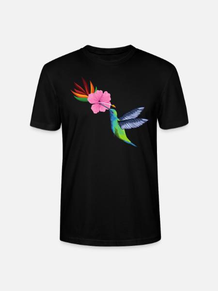 Hummingbird flower seed - Stanley/Stella CRAFTER Unisex Organic T-Shirt - black