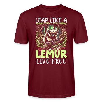 Aye Aye Face Aye-aye Nocturnal Lemur Animal - Stanley/Stella CRAFTER Unisex Organic T-Shirt - burgundy - Front - Alina (178cm) & Michal (187cm)