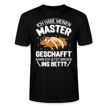 Masterarbeit Habe meinen Master Geschafft - Stanley/Stella Unisex Bio-T-Shirt CRAFTER - Schwarz - Vorne - Alina (178cm) & Michal (187cm)
