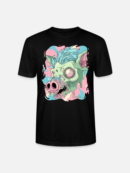 Psychedelic Acid Pig - Stanley/Stella CRAFTER Unisex Organic T-Shirt - black