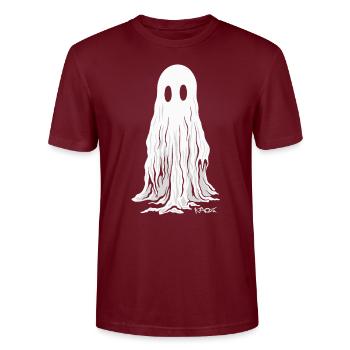 The Blanket Ghost - Stanley/Stella CRAFTER Unisex Organic T-Shirt - burgundy - Front - Alina (178cm) & Michal (187cm)