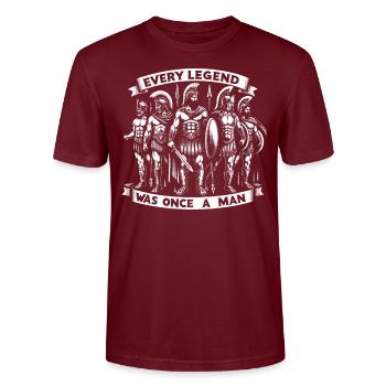 Trojanischer Krieg Krieger Antikes Griechenland Griechische Mythologie - Stanley/Stella Unisex Bio-T-Shirt CRAFTER - Burgunderrot - Vorne - Alina (178cm) & Michal (187cm)