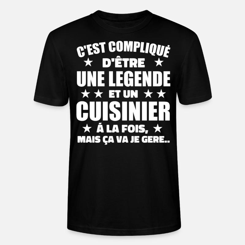 Legend & Cook Cook Geschenkidee - Stanley/Stella Unisex Bio-T-Shirt CRAFTER - Schwarz