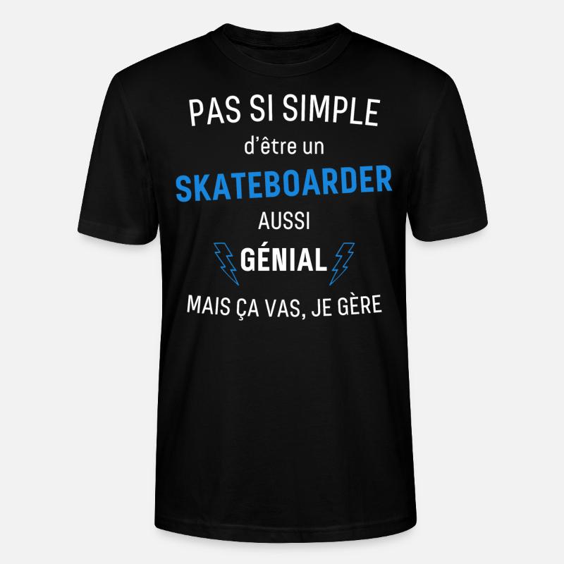 Toller Skateboarder - Stanley/Stella Unisex Bio-T-Shirt CRAFTER - Schwarz