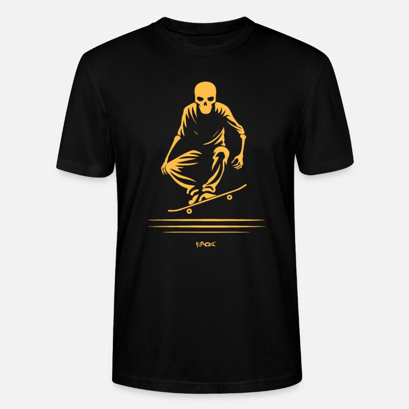 Skeleton Skull Skateboard - T-shirt bio CRAFTER Stanley Stella Unisexe - noir