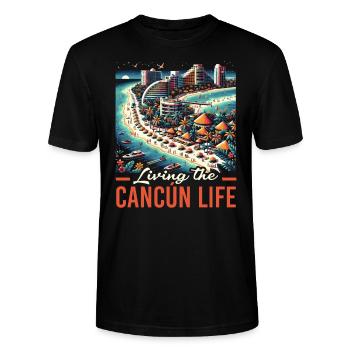 Cancún Mexique Pride Vacances Mexique Voyage Mexicain - T-shirt bio CRAFTER Stanley Stella Unisexe - noir - Devant - Alina (178cm) & Michal (187cm)