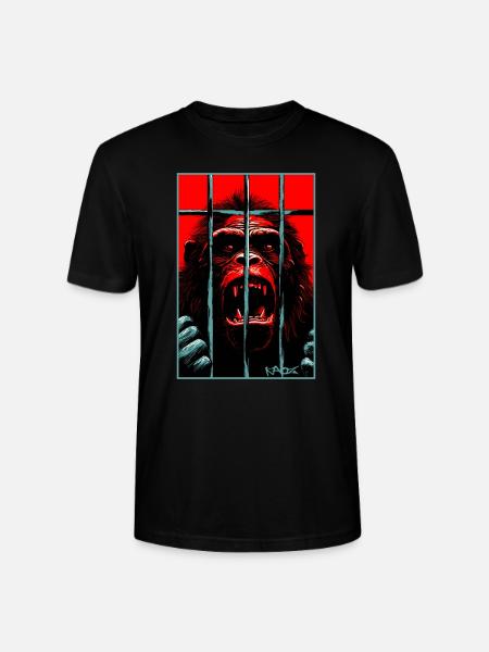 Free the chimpanzee monkey - Stanley/Stella CRAFTER Unisex Organic T-Shirt - black