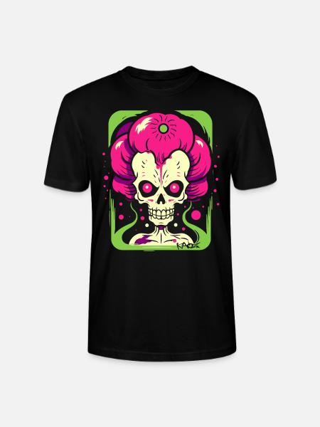 Bunter Pop-Art-Skelett-Zombie-Schädel - Stanley/Stella Unisex Bio-T-Shirt CRAFTER - Schwarz