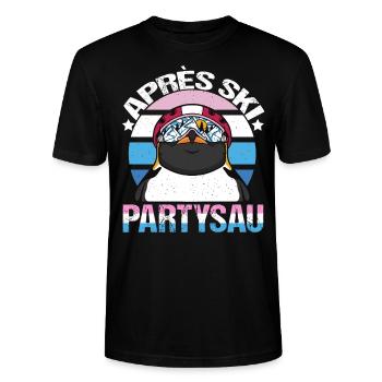 Après Ski Partysau Apres Ski - Stanley/Stella Unisex Bio-T-Shirt CRAFTER - Schwarz - Vorne - Alina (178cm) & Michal (187cm)