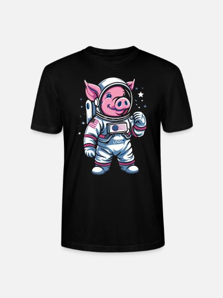 Petit Cochon : Cochon Astronaute - T-shirt bio CRAFTER Stanley Stella Unisexe - noir