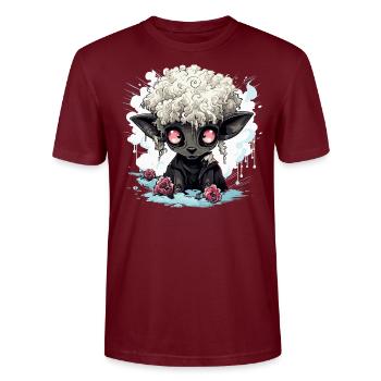 Black sheep - Stanley/Stella CRAFTER Unisex Organic T-Shirt - burgundy - Front - Alina (178cm) & Michal (187cm)