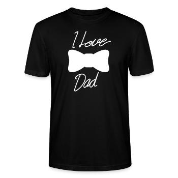 I love dad - Stanley/Stella Unisex Bio-T-Shirt CRAFTER - Schwarz - Vorne - Alina (178cm) & Michal (187cm)