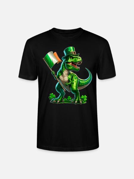 St. Patrick's Day T-Rex: Irischer Stolz - Stanley Stella CRAFTER unisex økologisk-T-shirt - sort