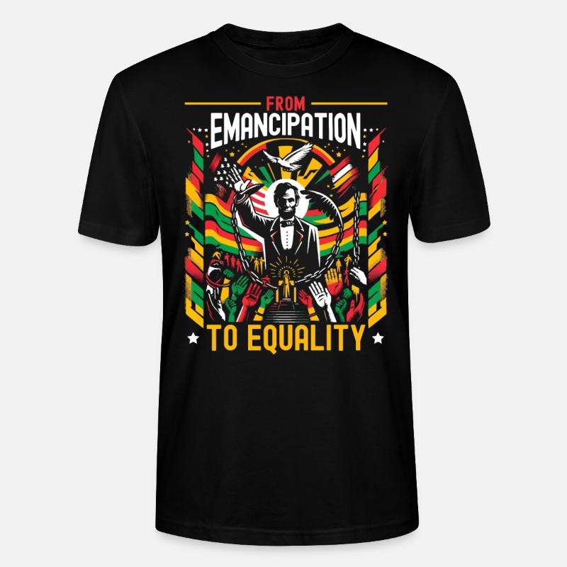 Proclamation d’émancipation African Juneteenth - T-shirt bio CRAFTER Stanley Stella Unisexe - noir