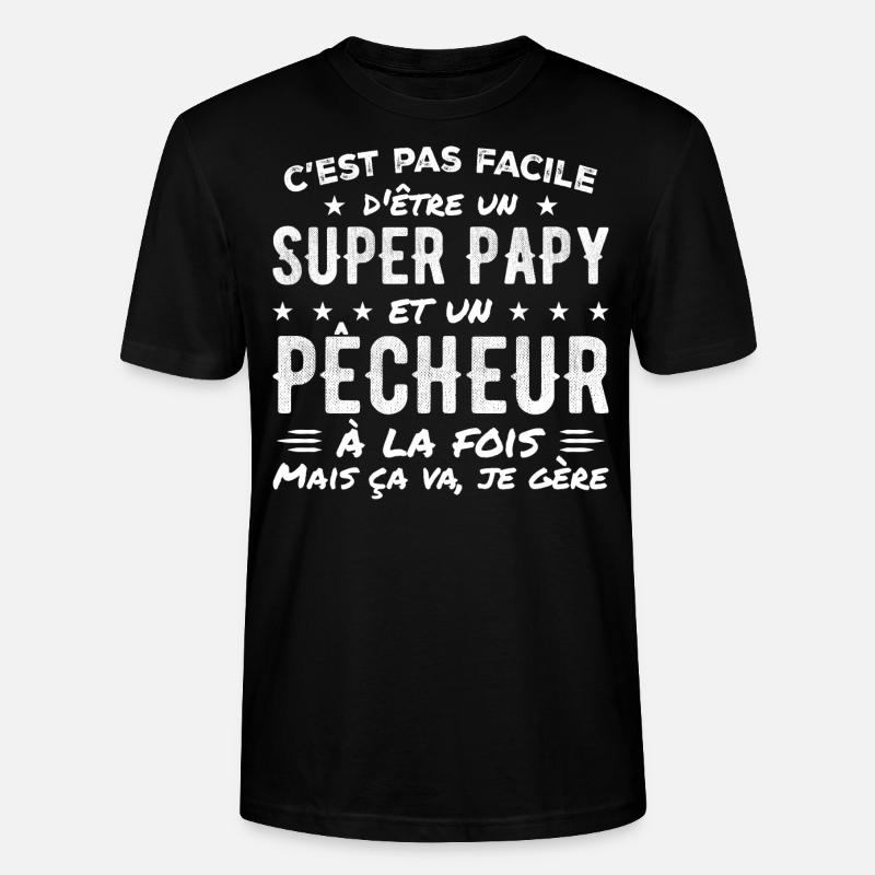 Super-Opa und Fischer-Geschenk - Stanley/Stella Unisex Bio-T-Shirt CRAFTER - Schwarz