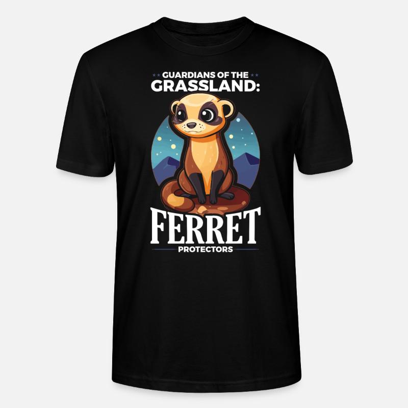 Gefährdete Spezies Schwarzfußfrettchen - Stanley/Stella Unisex Bio-T-Shirt CRAFTER - Schwarz