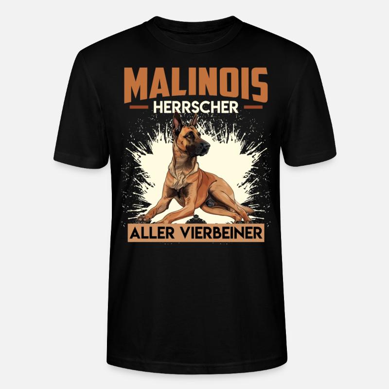 MALINOIS HERRSCHER ALLER VIERBEINER Malinois - Stanley/Stella Unisex Bio-T-Shirt CRAFTER - Schwarz