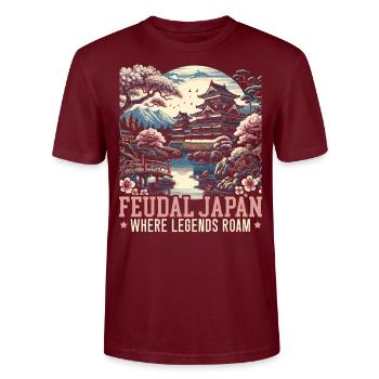 Culture féodale du Japon Histoire des kanji japonais - T-shirt bio CRAFTER Stanley Stella Unisexe - bordeaux - Devant - Alina (178cm) & Michal (187cm)