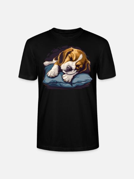 Sleeping Beagle - Stanley/Stella CRAFTER Unisex Organic T-Shirt - black