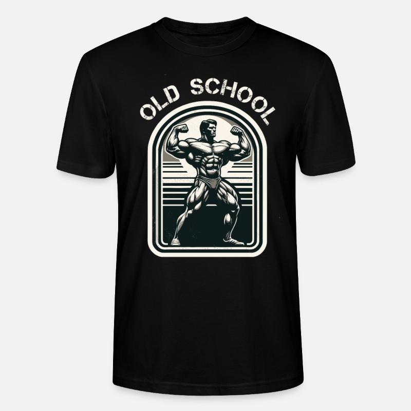 Old school, Bodybuilder - Stanley/Stella Unisex Bio-T-Shirt CRAFTER - Schwarz