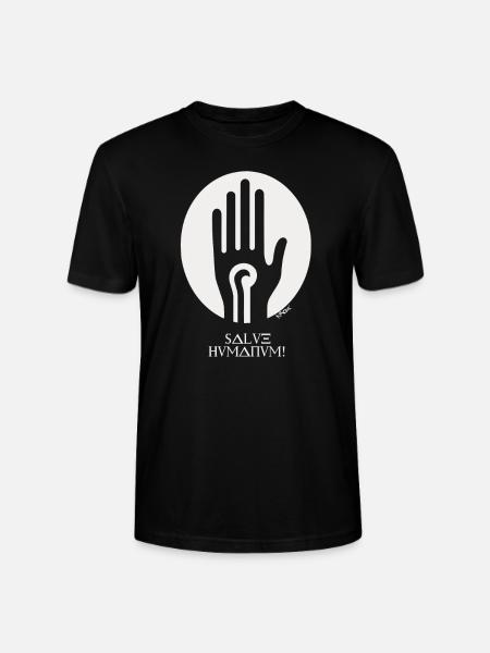 Greeting Hand: Salve Humanum - Stanley/Stella CRAFTER Unisex Organic T-Shirt - black