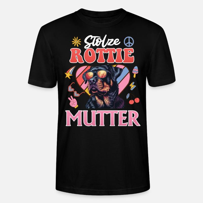 Rottweiler STOLZE ROTTIE MUTTER Cooles - Stanley/Stella Unisex Bio-T-Shirt CRAFTER - Schwarz