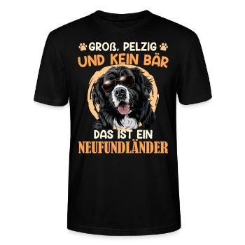 Neufundländer GROSS PELZIG UND KEIN BÄR Lustiges - Stanley/Stella Unisex Bio-T-Shirt CRAFTER - Schwarz - Vorne - Alina (178cm) & Michal (187cm)