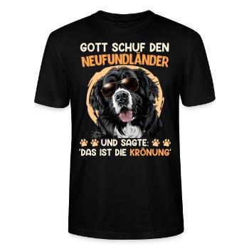 Gott schuf den Neufundländer Hund - Stanley/Stella Unisex Bio-T-Shirt CRAFTER - Schwarz - Vorne - Alina (178cm) & Michal (187cm)