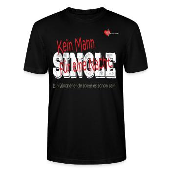 NO MAN FOR ONE NIGHT - Stanley/Stella CRAFTER Unisex Organic T-Shirt - black - Front - Alina (178cm) & Michal (187cm)