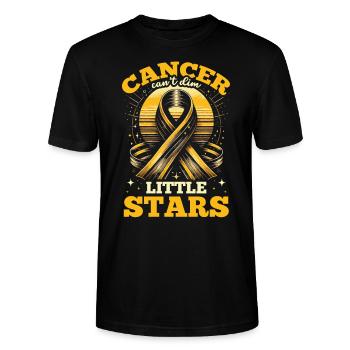 Sensibilisation au cancer de l’enfant Chimio Combattre le cancer - T-shirt bio CRAFTER Stanley Stella Unisexe - noir - Devant - Alina (178cm) & Michal (187cm)