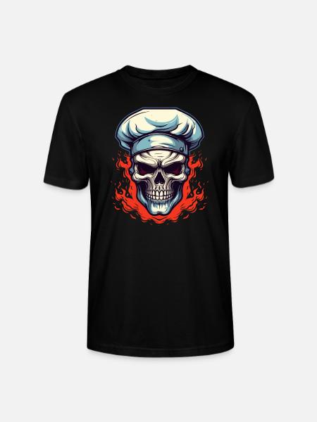 Skull with chef's hat - Stanley/Stella CRAFTER Unisex Organic T-Shirt - black