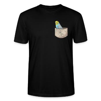 Wellensittich - Stanley/Stella Unisex Bio-T-Shirt CRAFTER - Schwarz - Vorne - Alina (178cm) & Michal (187cm)