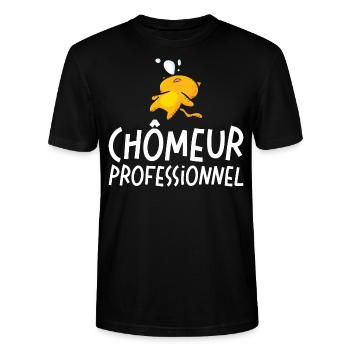 Homme Chômeur Professionnel - T-shirt bio CRAFTER Stanley Stella Unisexe - noir - Devant - Alina (178cm) & Michal (187cm)