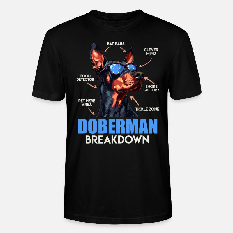 DOBERMAN BREAKDOWN Doberman Propriétaire Drôle - T-shirt bio CRAFTER Stanley Stella Unisexe - noir