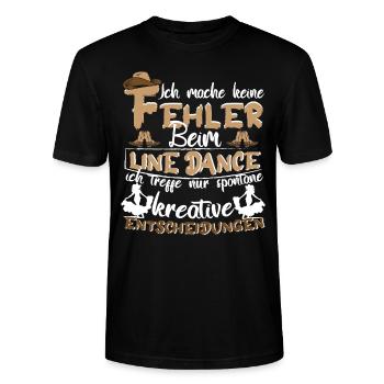 Line Dance Country Ich mach keine Fehler - Stanley/Stella Unisex Bio-T-Shirt CRAFTER - Schwarz - Vorne - Alina (178cm) & Michal (187cm)