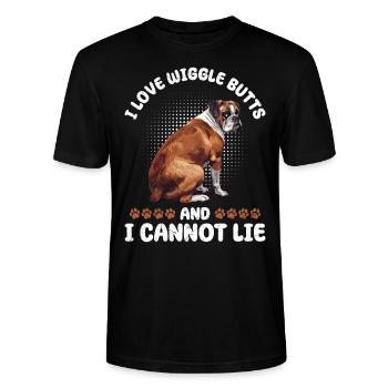 Propriétaire d’un boxer J’ADORE REMUER LES FESSES ET JE NE PEUX PAS MENTIR - T-shirt bio CRAFTER Stanley Stella Unisexe - noir - Devant - Alina (178cm) & Michal (187cm)
