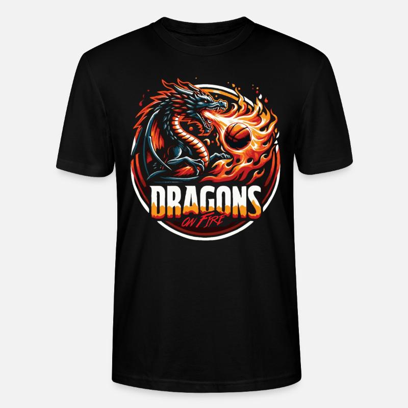 Basket-ball Dragons on Fire - T-shirt bio CRAFTER Stanley Stella Unisexe - noir