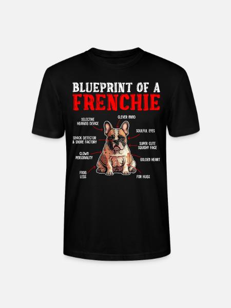 Bouledogue français Plan d’un Frenchie - T-shirt bio CRAFTER Stanley Stella Unisexe - noir