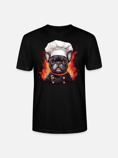 French Bulldog Cook - Stanley/Stella CRAFTER Unisex Organic T-Shirt - black